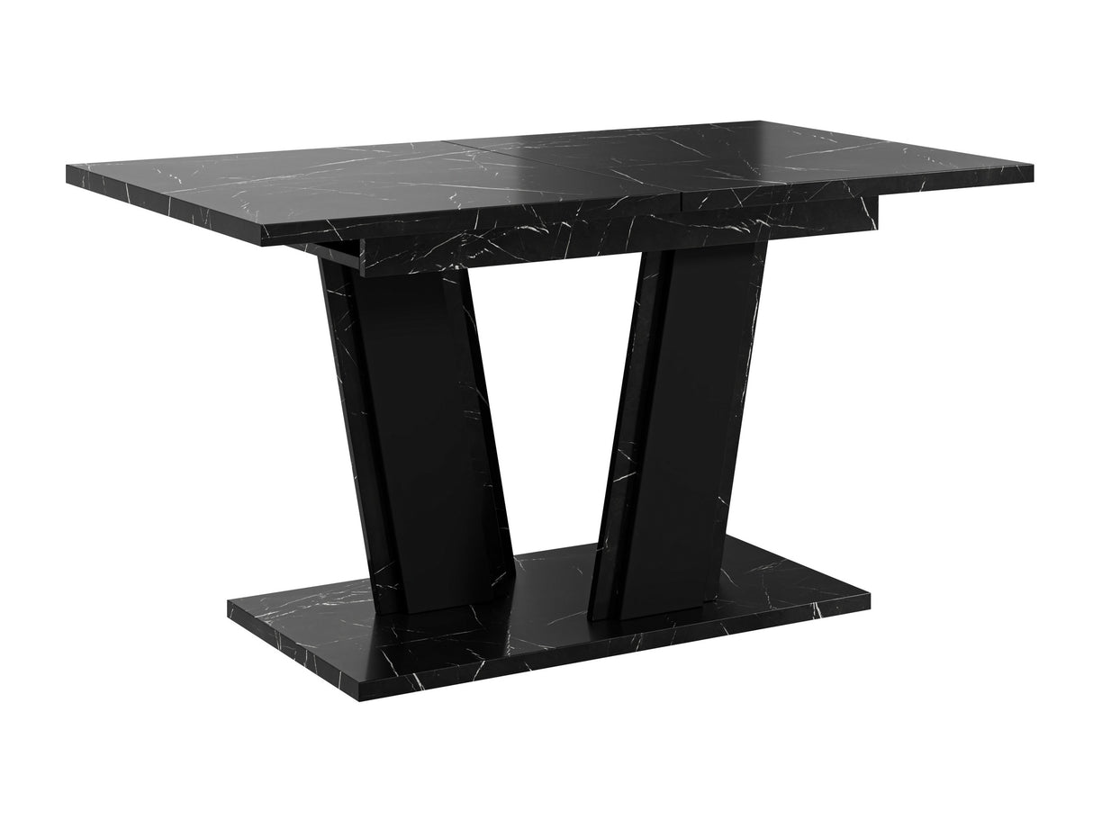 Asztal MUSS 160, Szín: Fekete márvány + Fekete