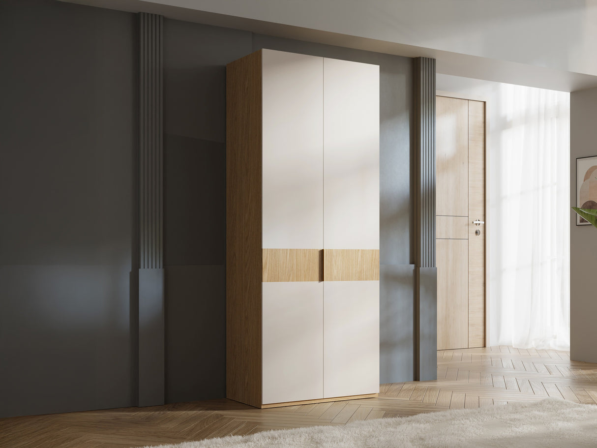 Gardróbszekrény 90 2D SORENO Wiosenny/Macadamia, Szín: Tölgy