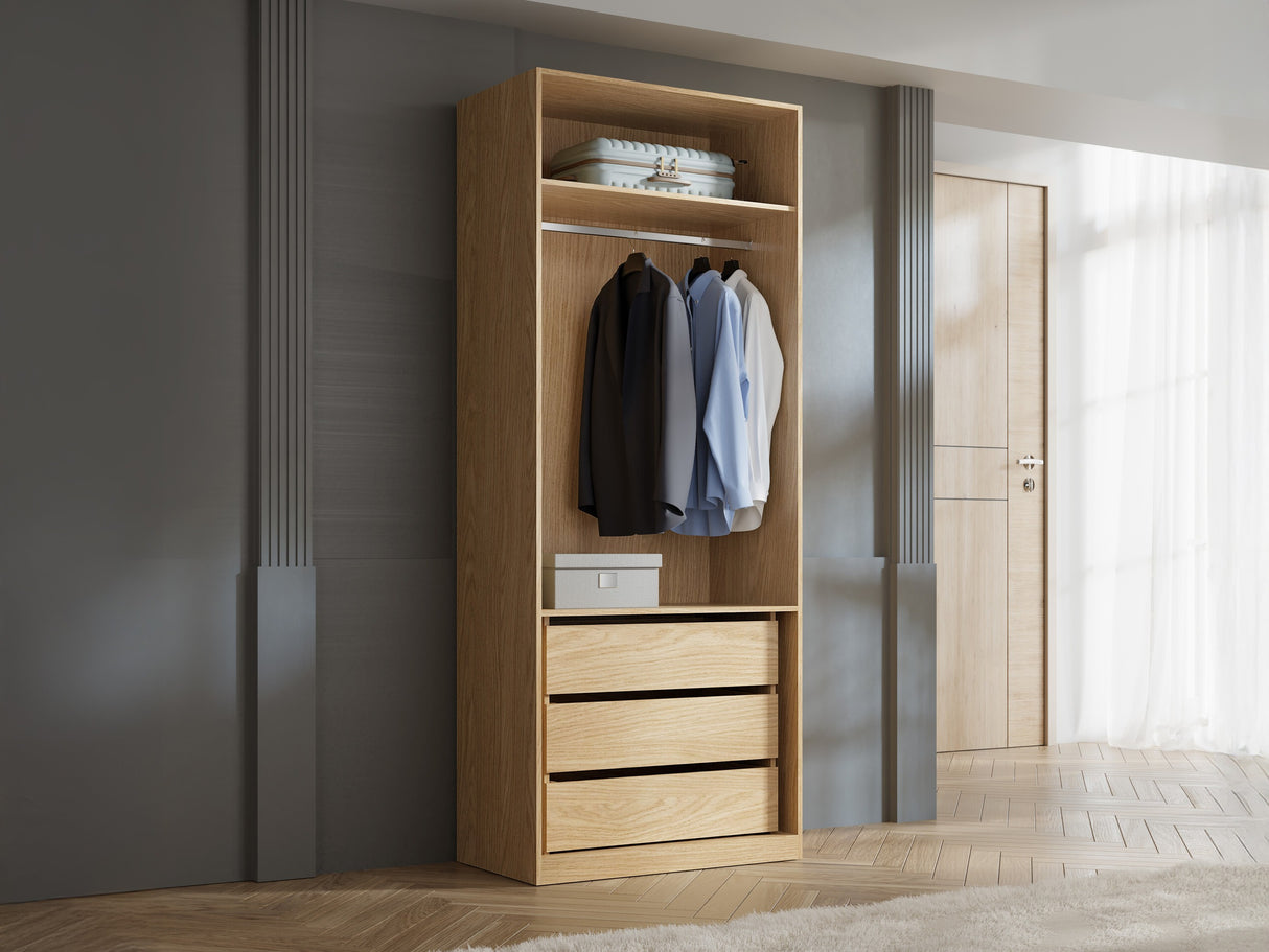 Gardróbszekrény 90 2D SORENO Wiosenny/Macadamia, Szín: Tölgy