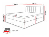 Kontinentális ágy Vigo (Figo), Szín: Soft 017 + Ikar 09, Alvó felület mérete: 140 x 200 cm 5077091
