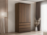 Gardróbszekrény MALWA 2D3SZ, Szín: Dió
