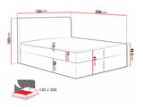 Kontinentális ágy Cosmo (Malwa), Szín: Velluto 14, Alvó felület mérete: 120 x 200 cm 5080081