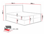 Kontinentális ágy Cosmo (Malwa), Szín: Velluto 16, Alvó felület mérete: 120 x 200 cm 5080082