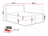 Kontinentális ágy Cosmo (Malwa), Szín: Velluto 3, Alvó felület mérete: 140 x 200 cm 5080086