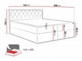 Kontinentális ágy (Narcyz), Szín: Velluto 16, Méretek: 160 x 200 cm 5080124
