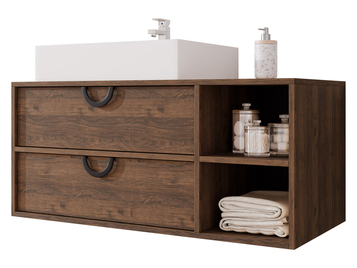 Fali szekrény mosdónak pod umywalkę 14, Szín: Dió, Mosdókagyló: Mosdóval