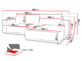Sarokkanapé PASSO, Szín: Vibe 86, Változatok: Bal