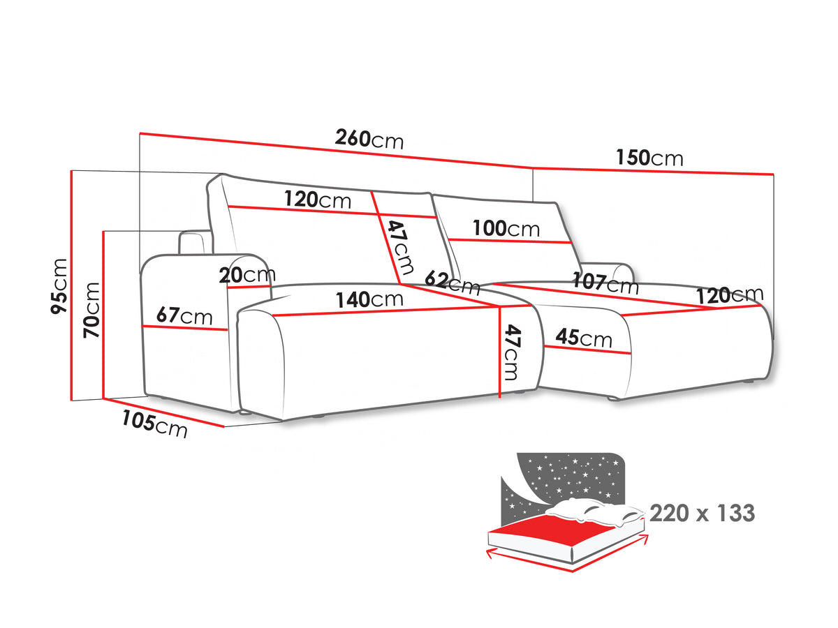 Sarokkanapé MIKO 2 Szín: Aragon 80, Változatok: Bal 5107710