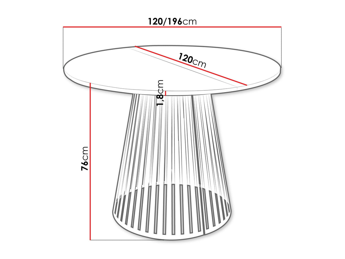 Asztal CONE 120, Szín: Világos travertin + Barna 5116526