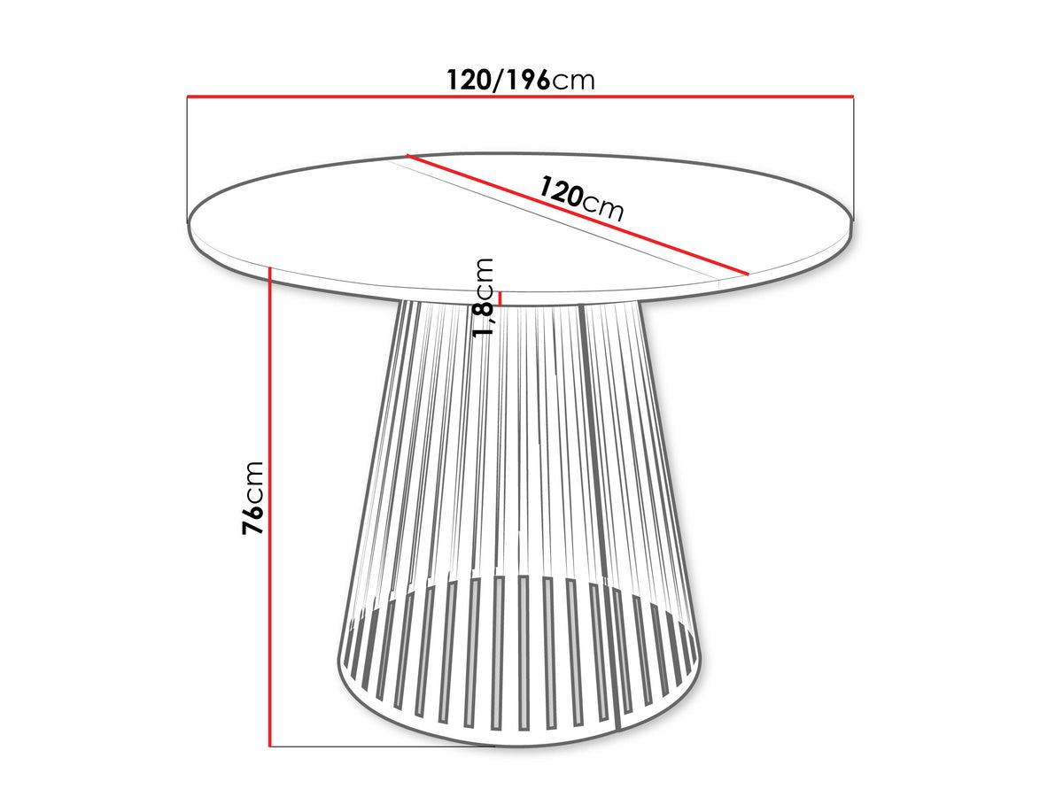 Asztal CONE 120, Szín: Világos travertin + Fekete 5116527