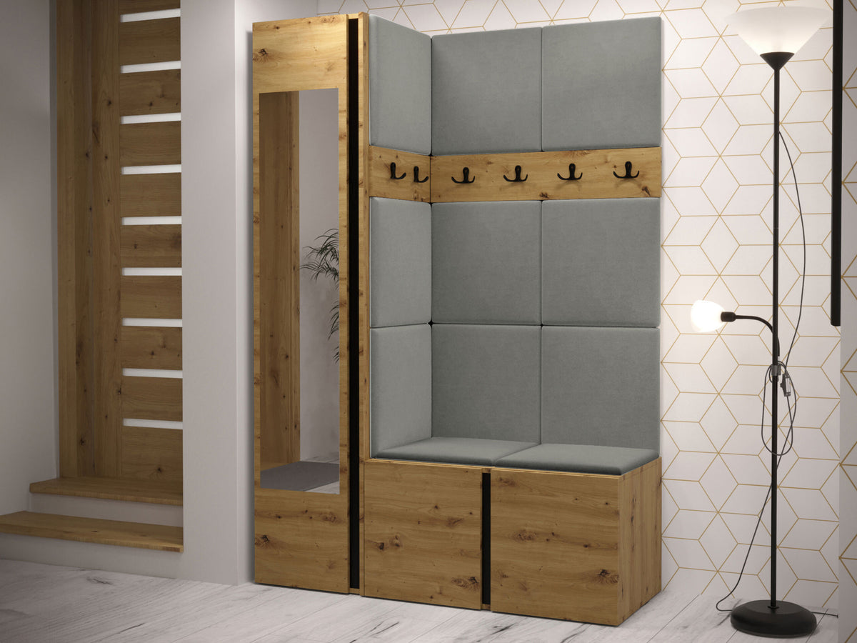 Előszoba garnitúra ORION X (Tavasz X), Keret színe: Artisan tölgy, Puha falpanel színe: Polo 894 5124431