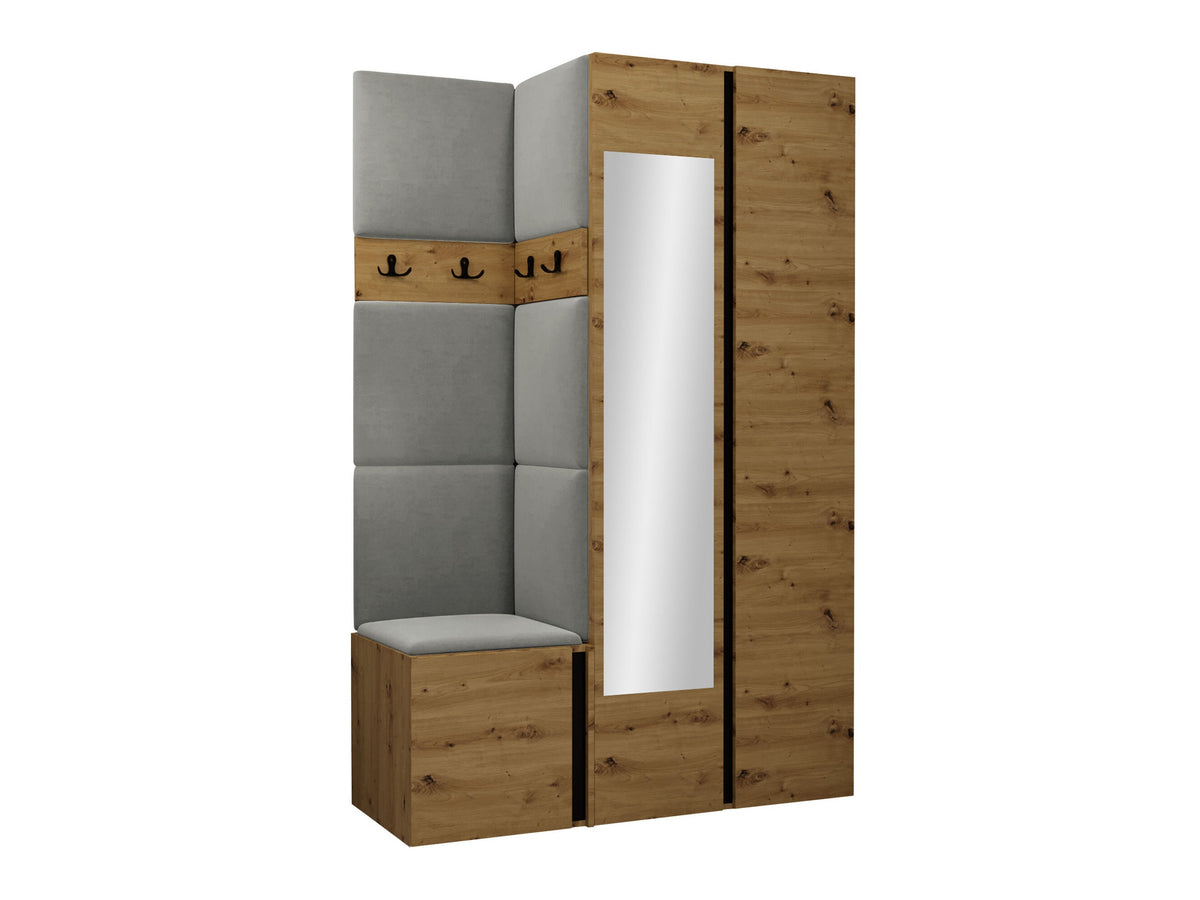 Előszoba garnitúra ORION XXVI (Tavasz XXVI), Keret színe: Artisan tölgy + Fekete, Puha falpanel színe: Polo 894 5124572