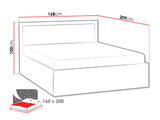 Ágy FONTI F-12 Karmel + Royal 99, Alvó felület mérete: 160 x 200 cm