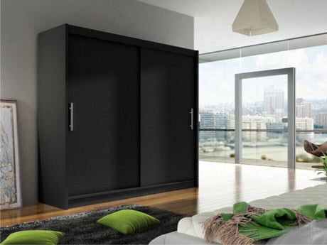 Gardróbszekrény Bega 180 I (London), Szín: Fekete, -világítás: Nem 5180778