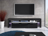TV-állvány Beta 150 plus (Quatro 150 Plus), Szín: Fehér + Fényes fekete