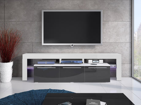 TV-állvány Beta 150 plus (Quatro 150 Plus), Szín: Fehér + Fényes szürke