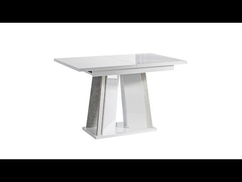 Asztal Stół DOHA Biały połysk + Beton (Fényes fehér) a_ochqqFj6U